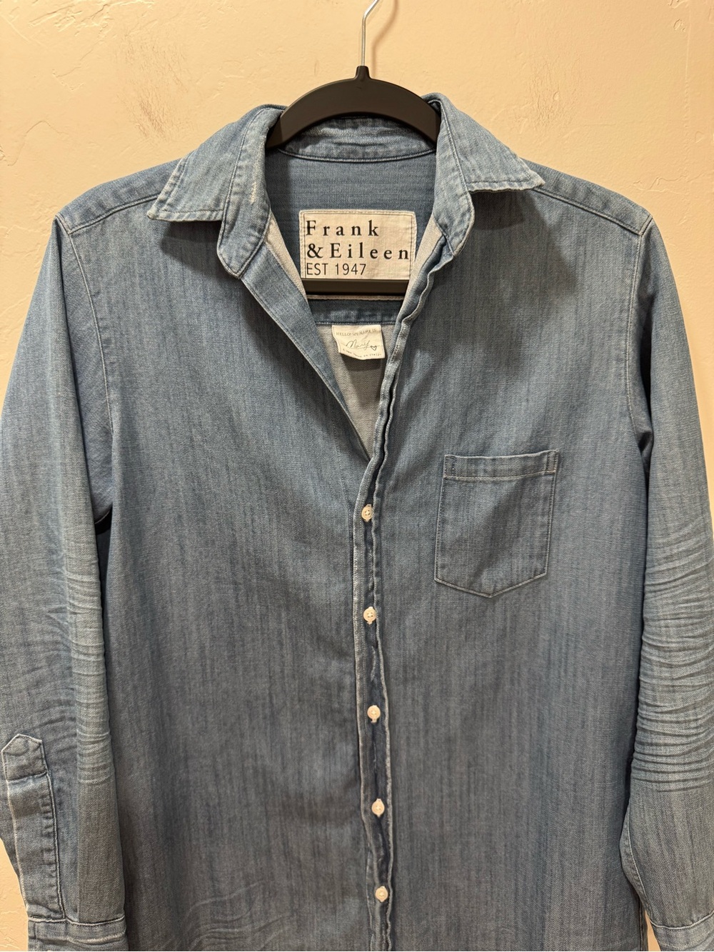 Frank & Eileen Mary Denim Classic Button Down Shirt Dress XXS Chambray Blue - Picture 5 of 13